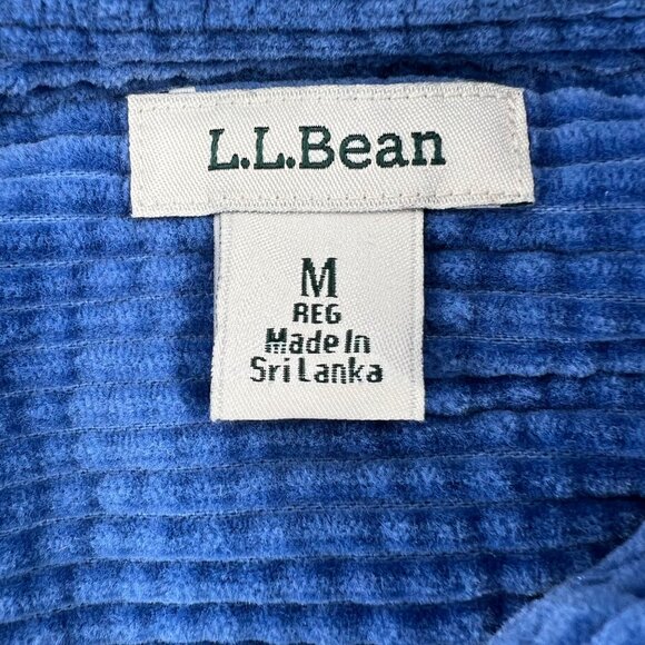 L.L.Bean Mens Blue Corduroy Button-Up Shirt M Regular - Picture 2 of 6